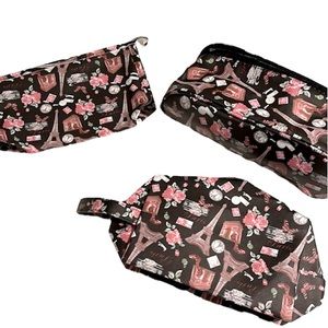 🛍️ NEW✨ Paris Three Piece Makeup - Cosmetic Bag Set